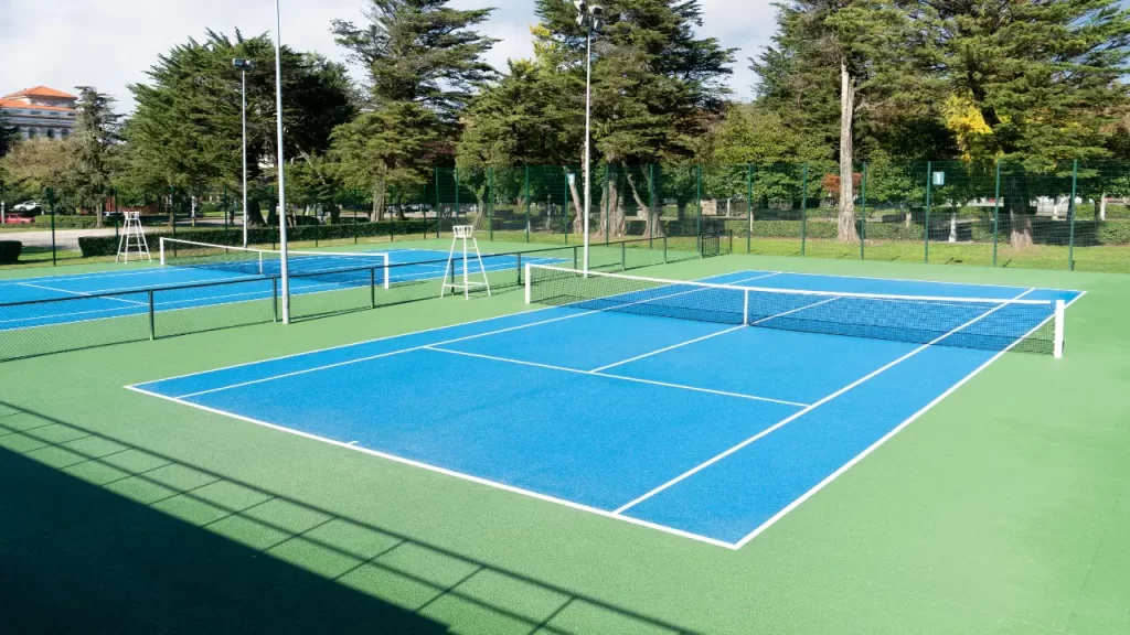 Tennis Court with a Net